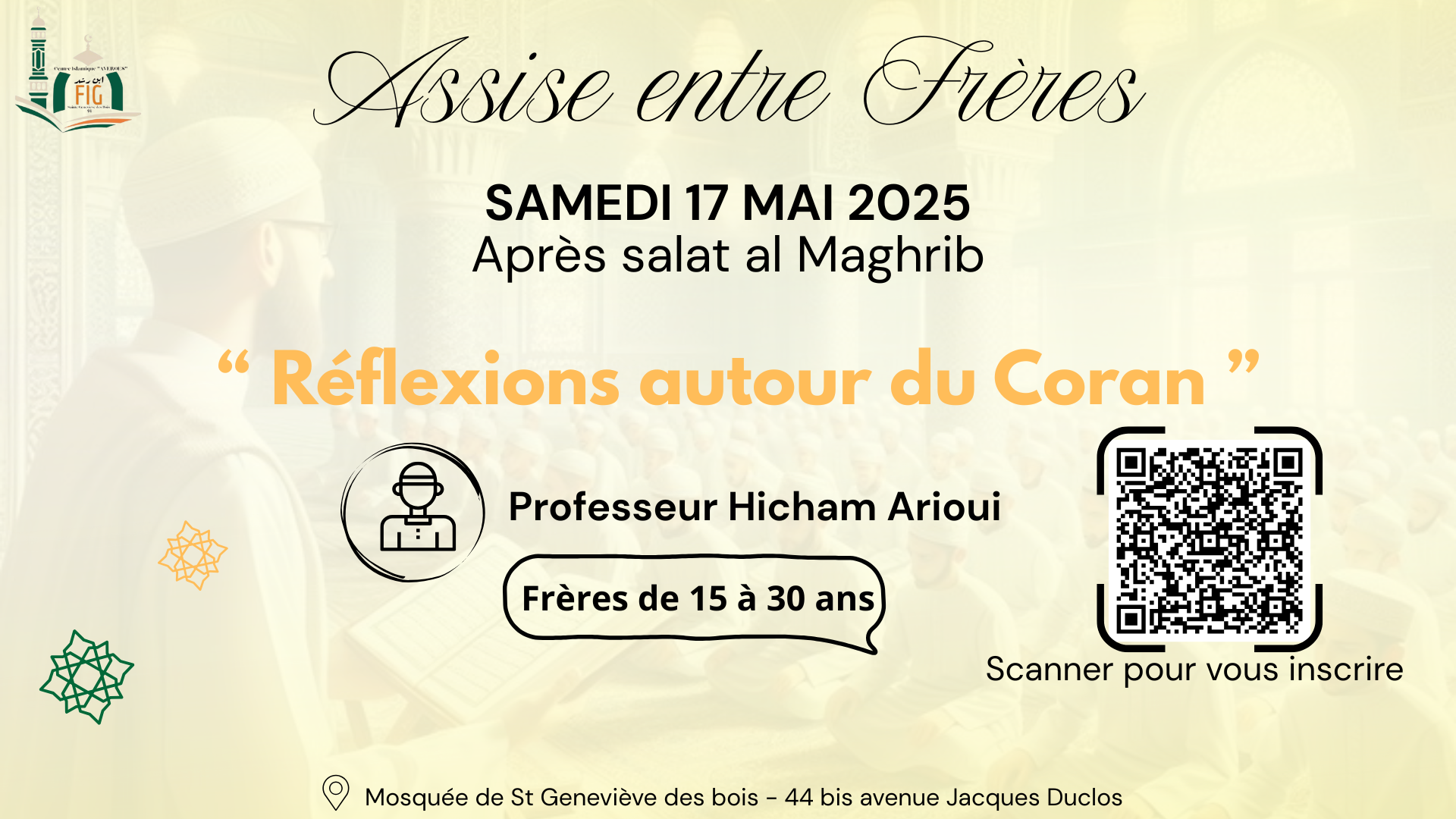 Inscription Assise Spirituelle - Hicham