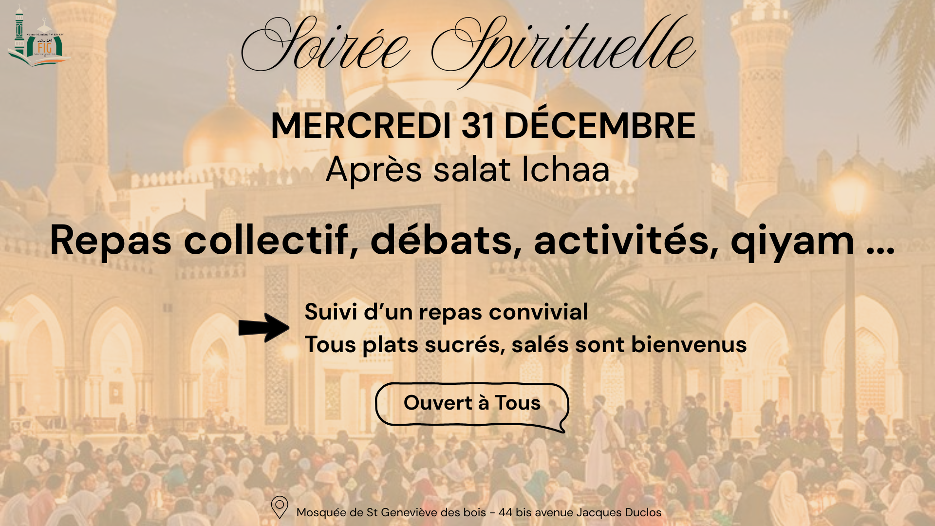Soirée spéciale spirituelle + repas