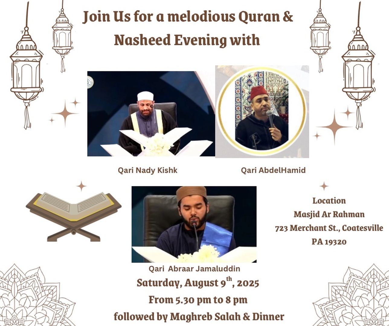 Quran & Nasheed Evening August 9th