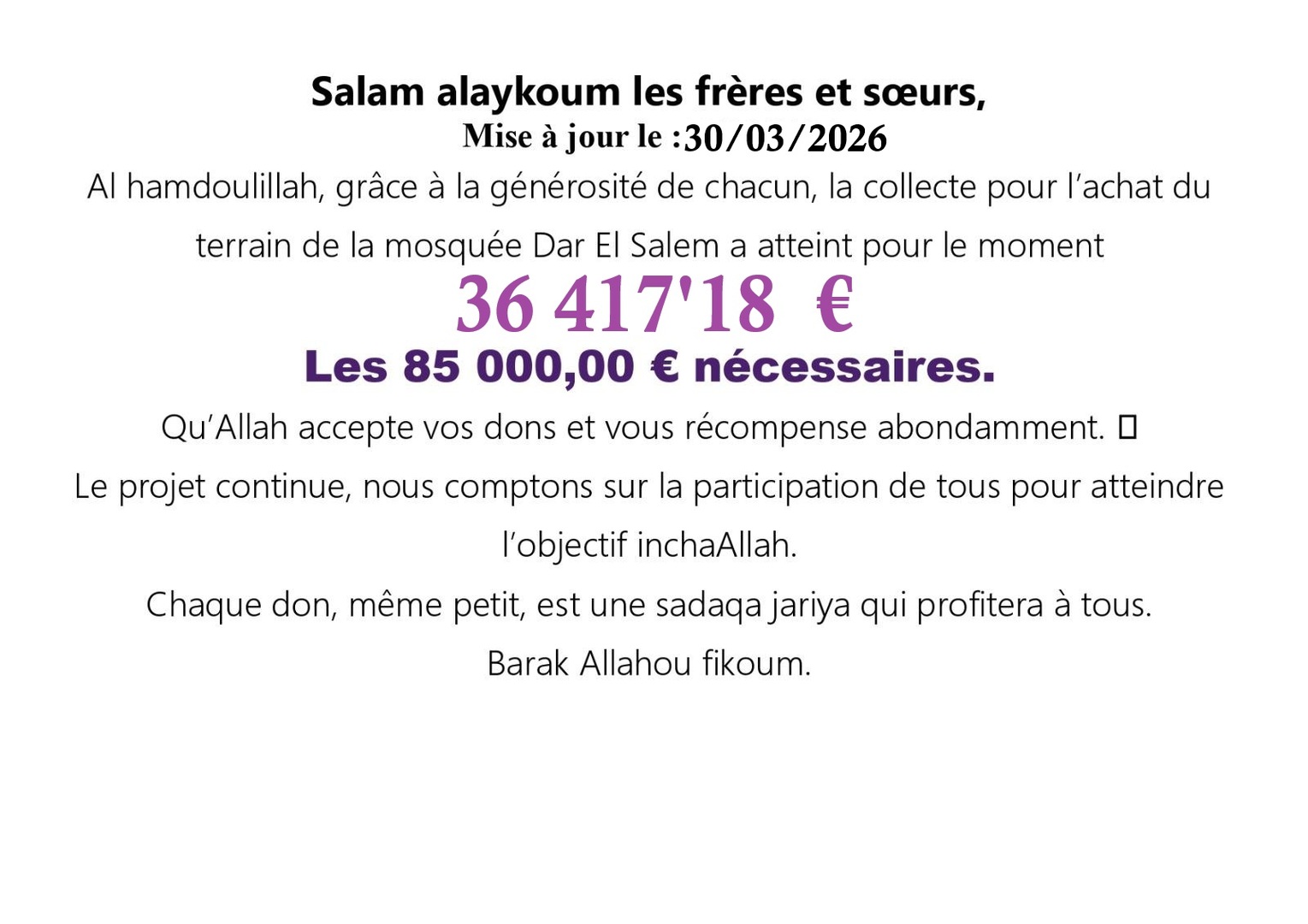 Mise à jour collecte