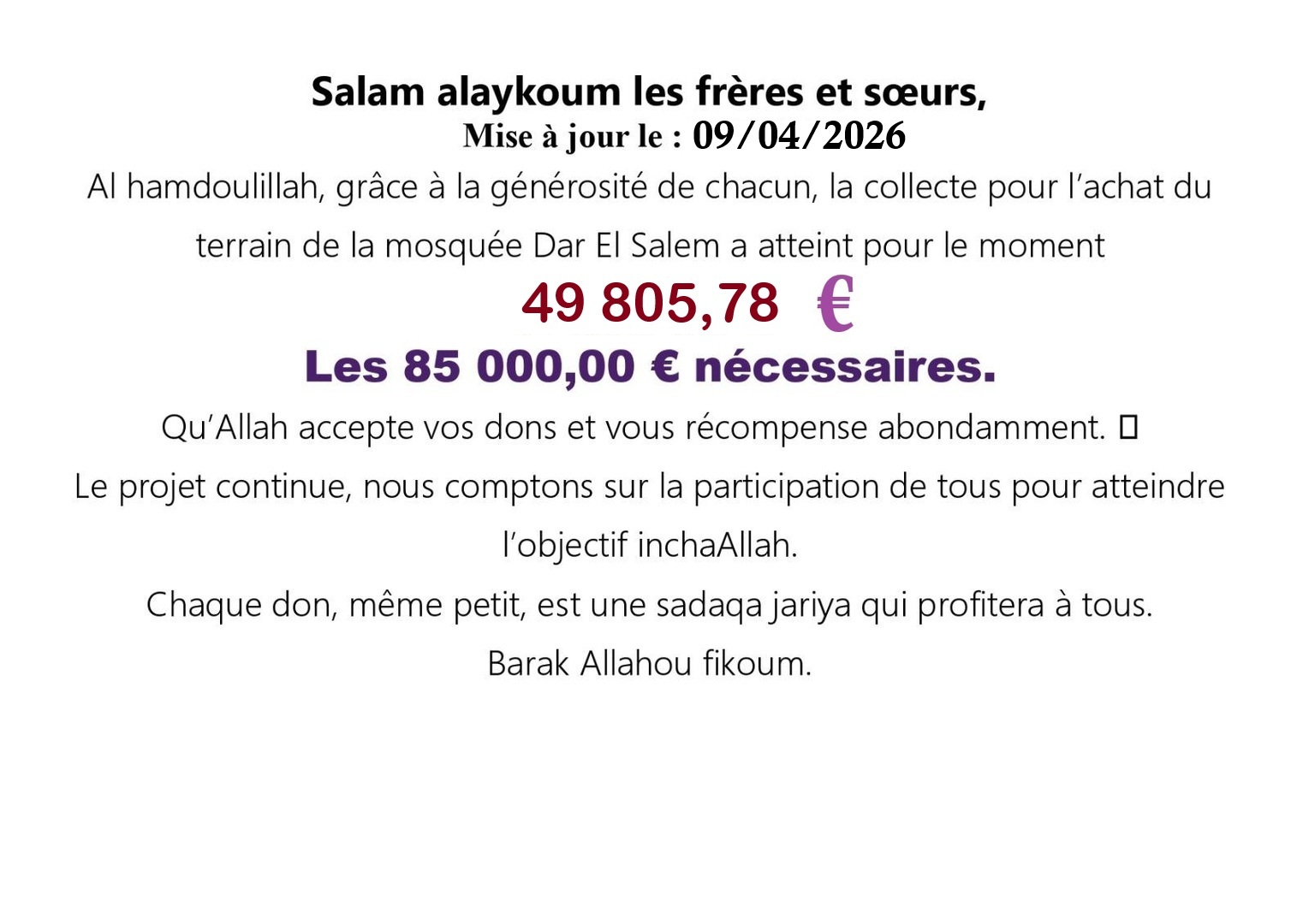 Mise a jour collecte