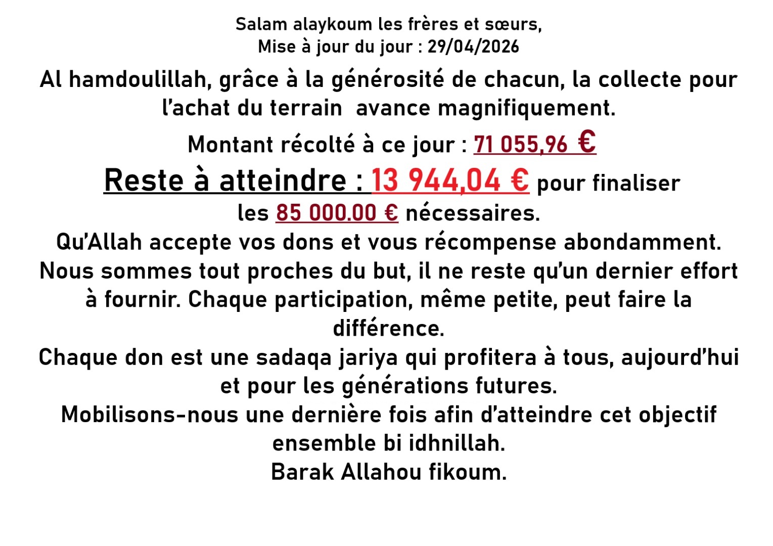 Mise a jour collecte