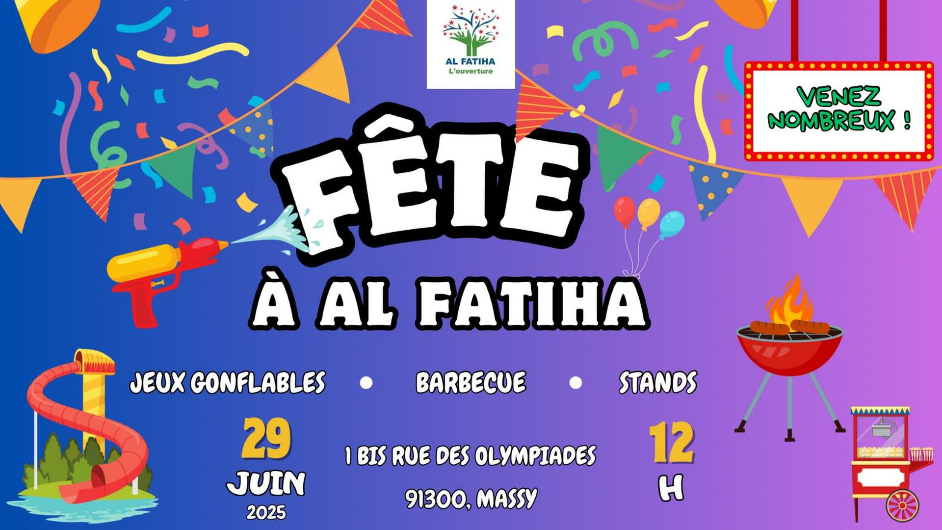 Fête à Al-Fatiha le dimanche 29/06 à 12H