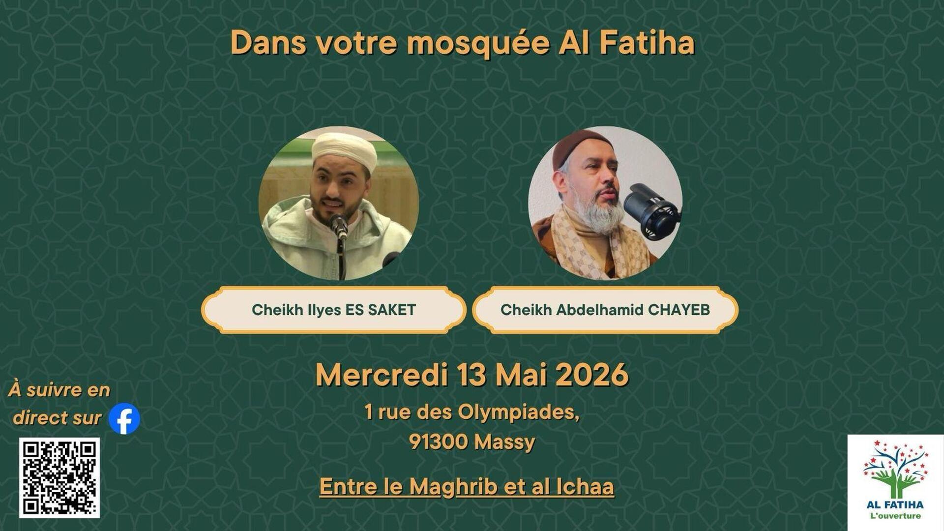 Dars ce mercredi 13/05 après el-Maghreb