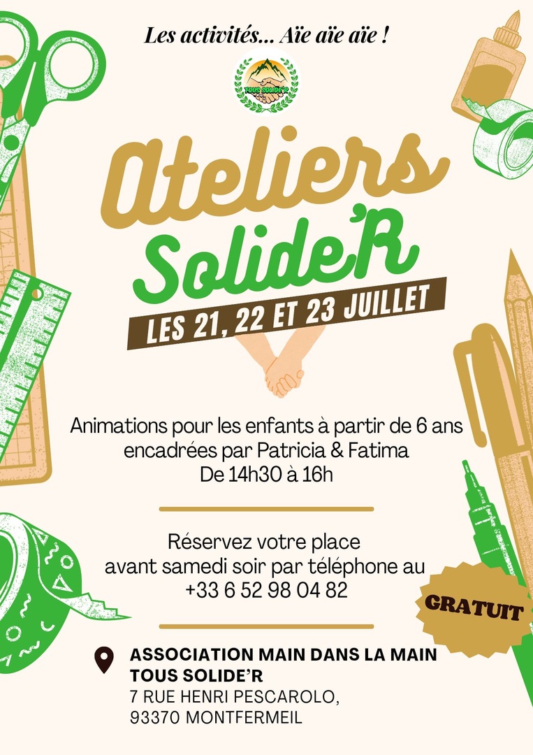 Ateliers Solide’R pour enfants