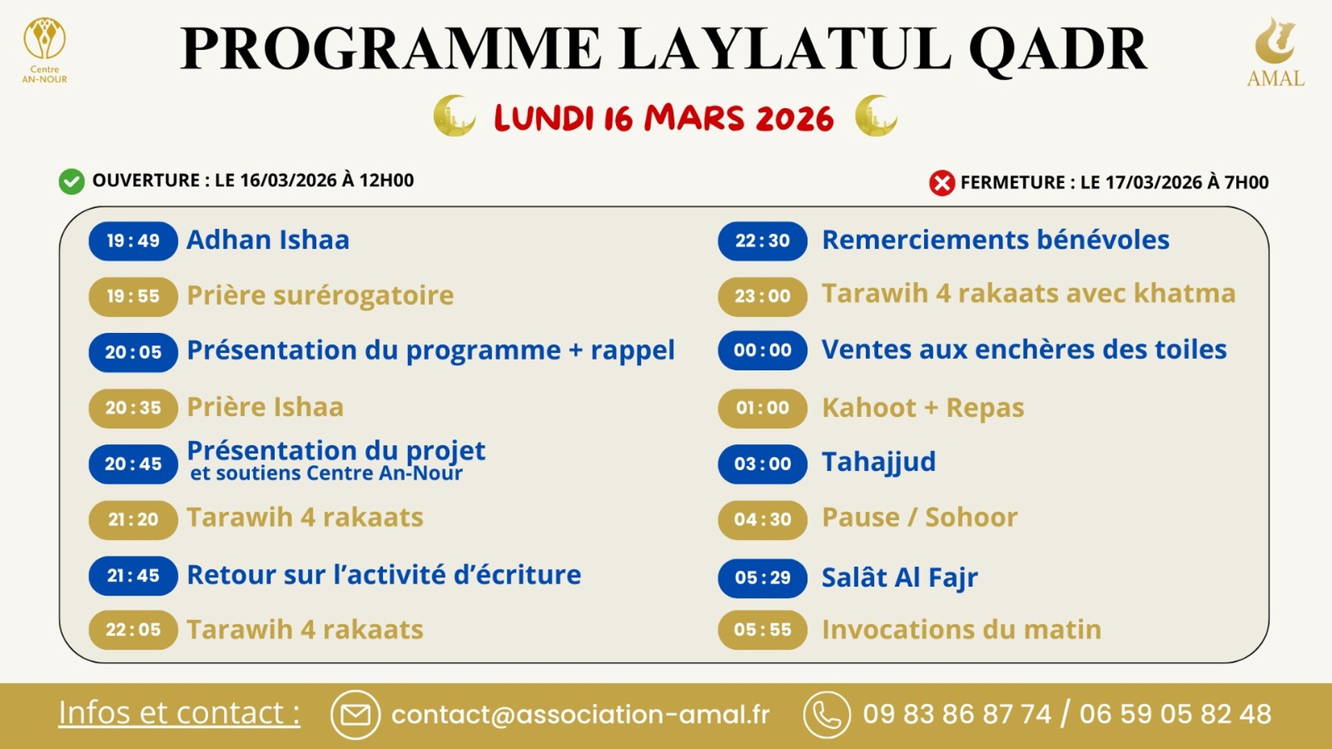 Programme Laylat Al Qadr