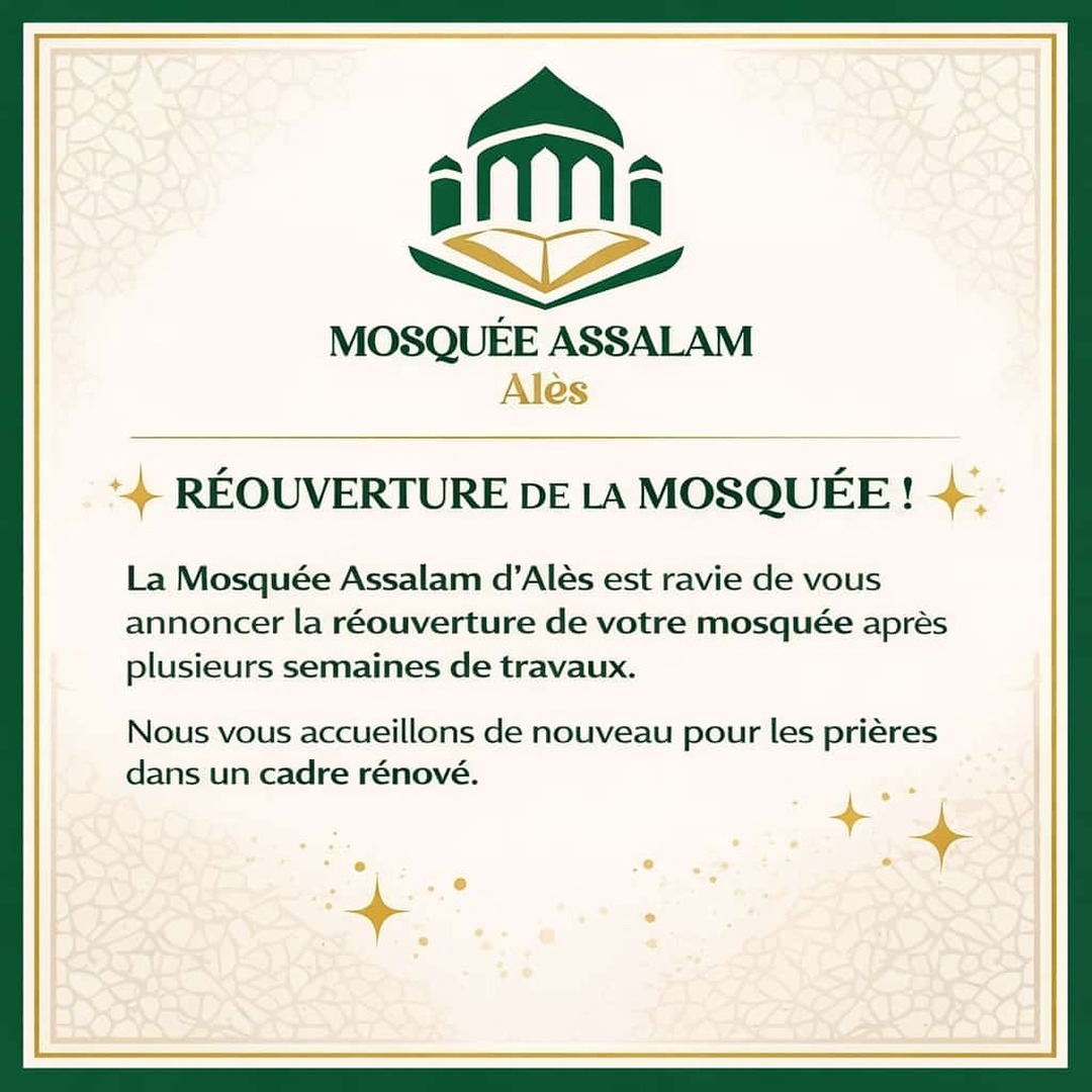 Réouverture de la mosquée