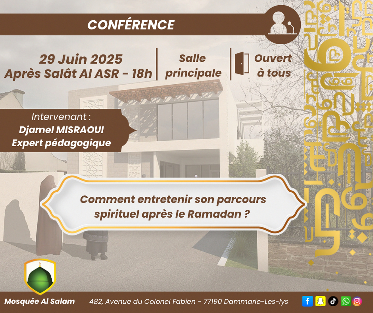 Conférence Dim 29 Juin