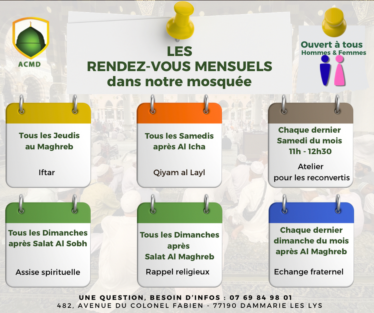 LES RDV MENSUELS À LA MOSQUÉE