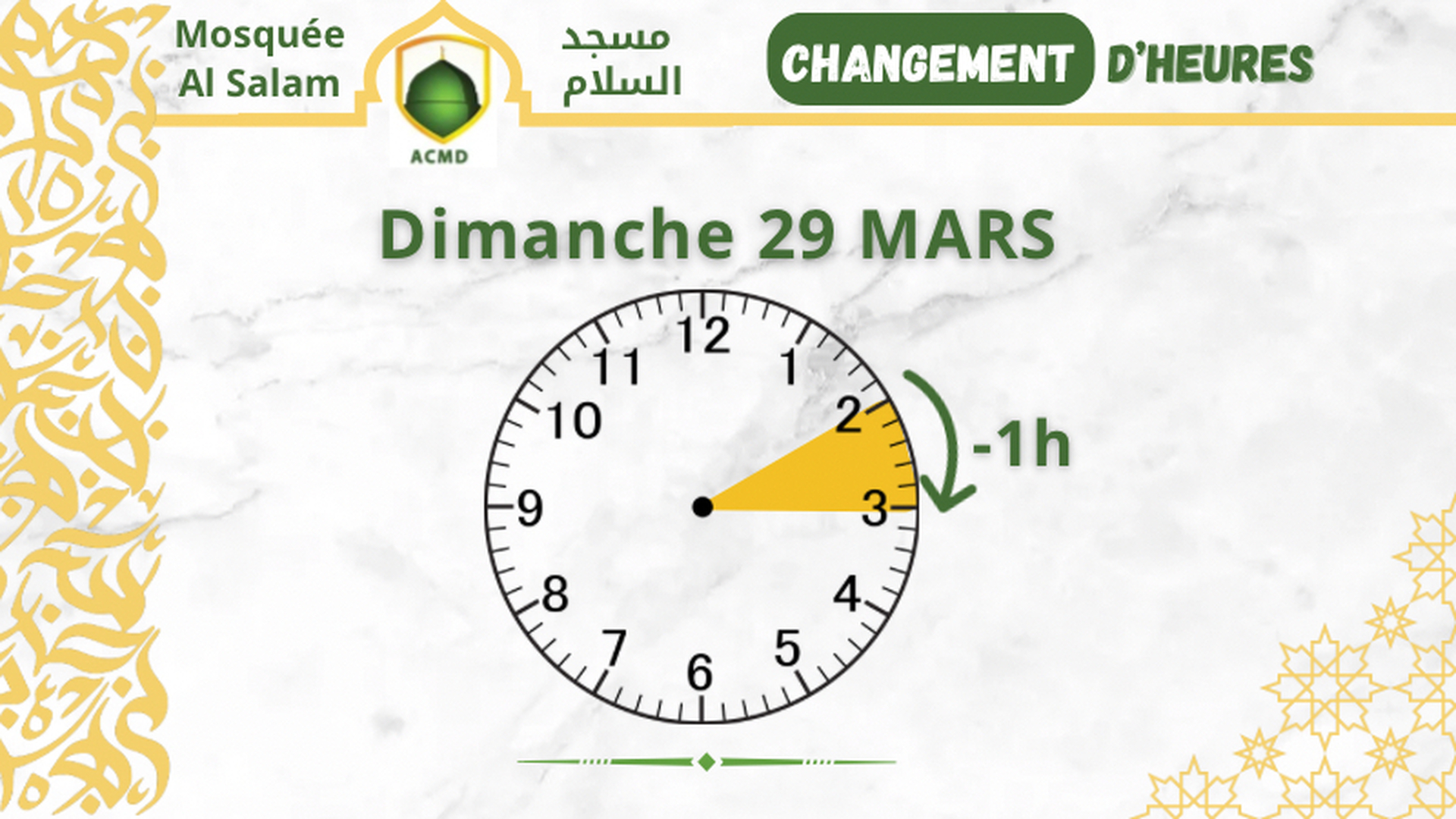 CHANGEMENT HORAIRE D’ÉTÉ
