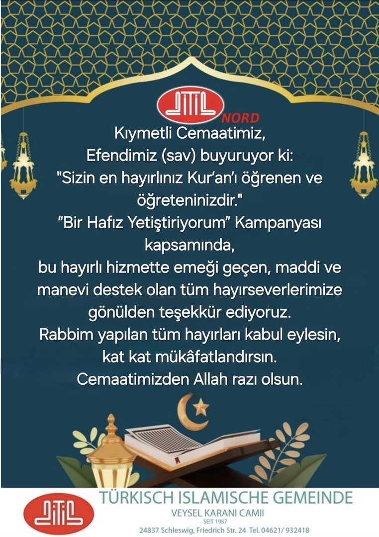 Bir Hafız yetiştiriyorum