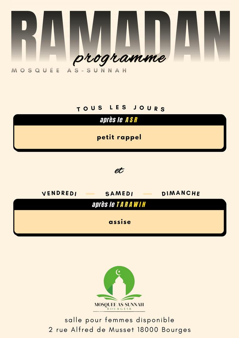 Programme Ramadan 2026