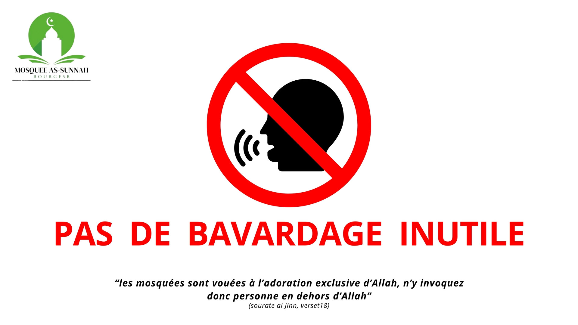 Silence à la mosquée