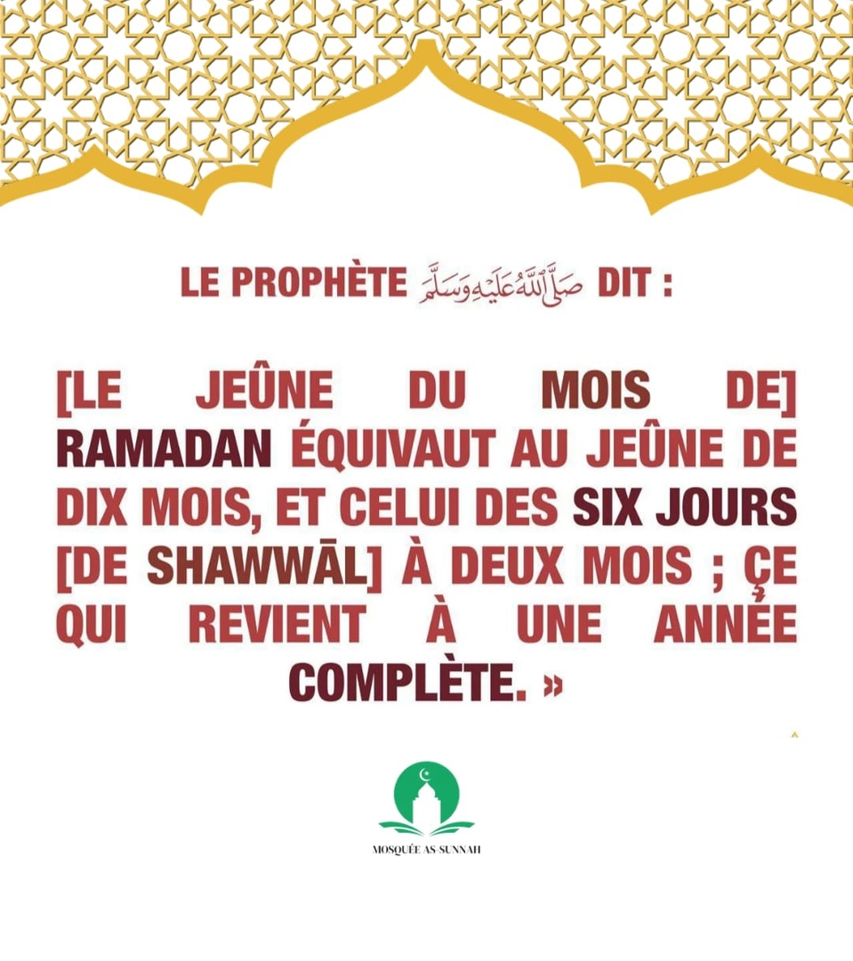 Jeûne 6 jours Chawwal