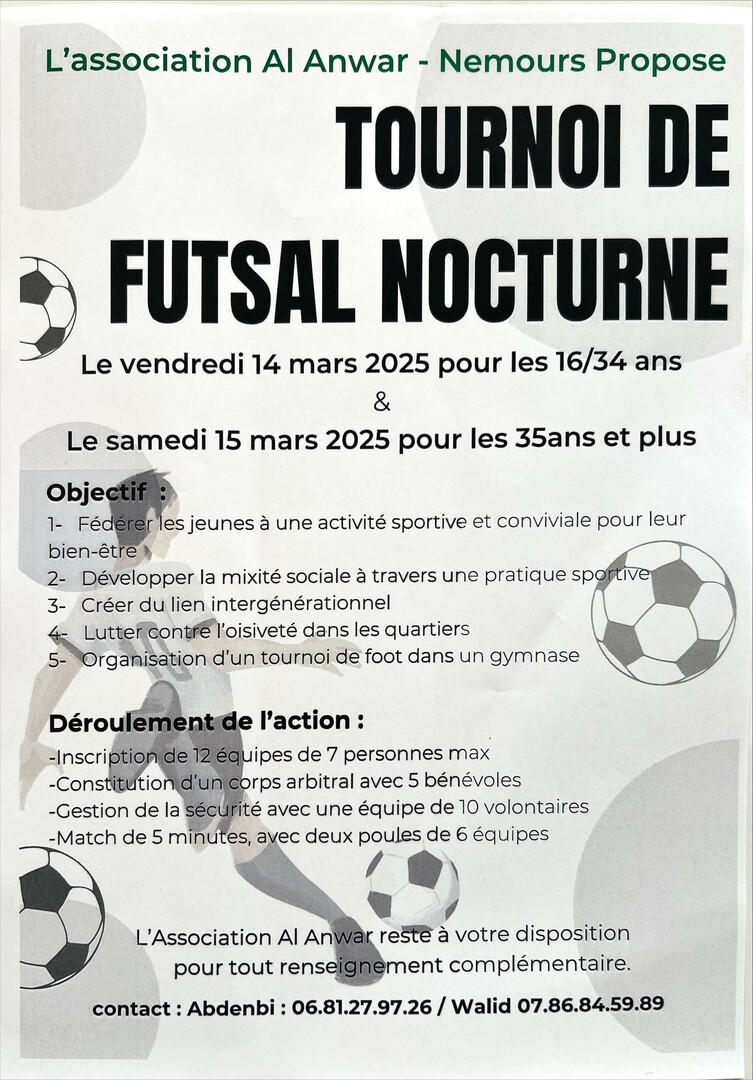 Tournoi de FUTSAL nocturne