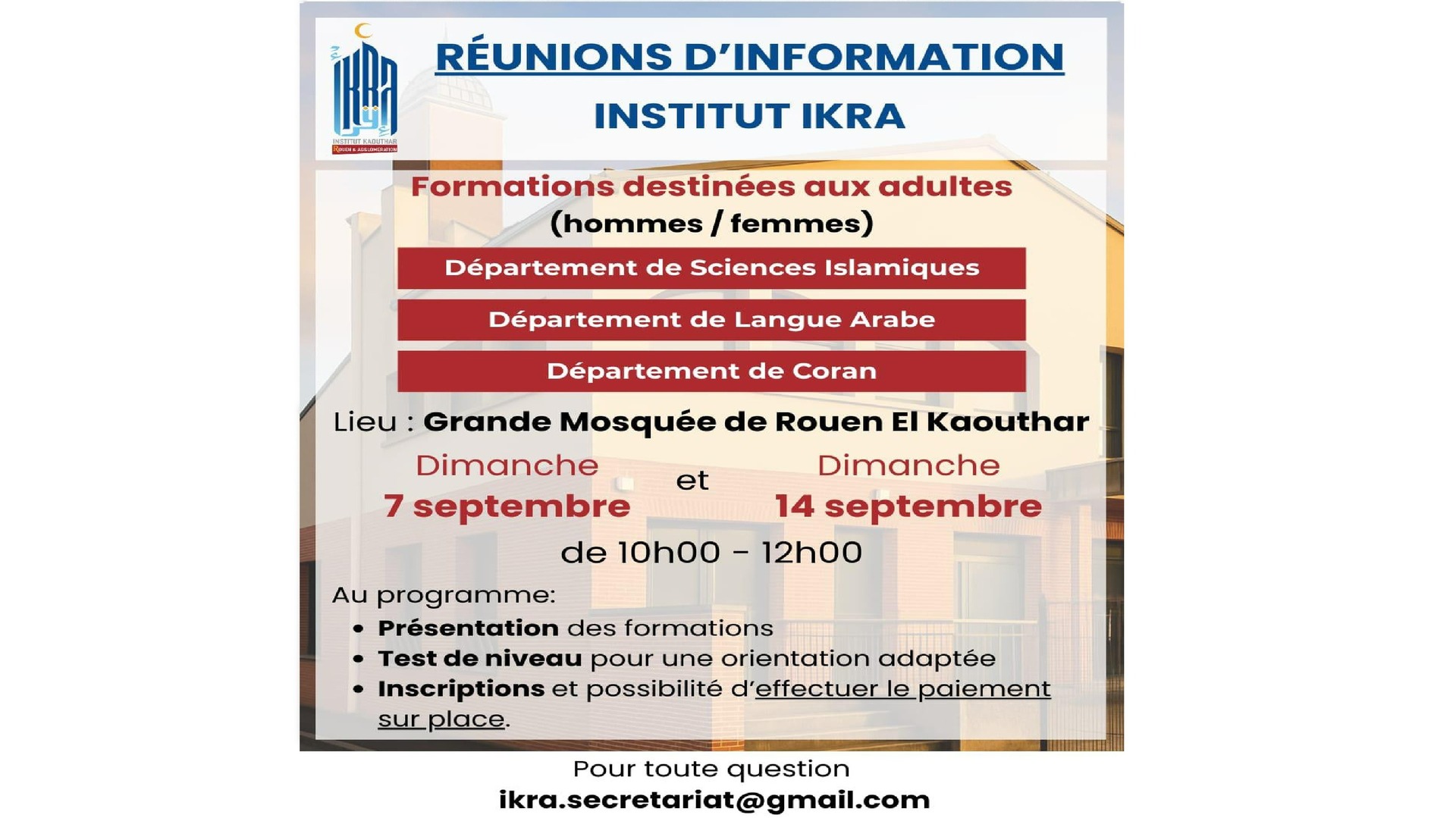 RÉUNION D'INFORMATION IKRA