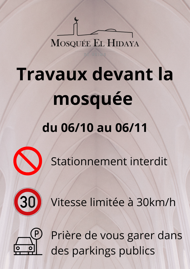 Travaux devant la mosquée