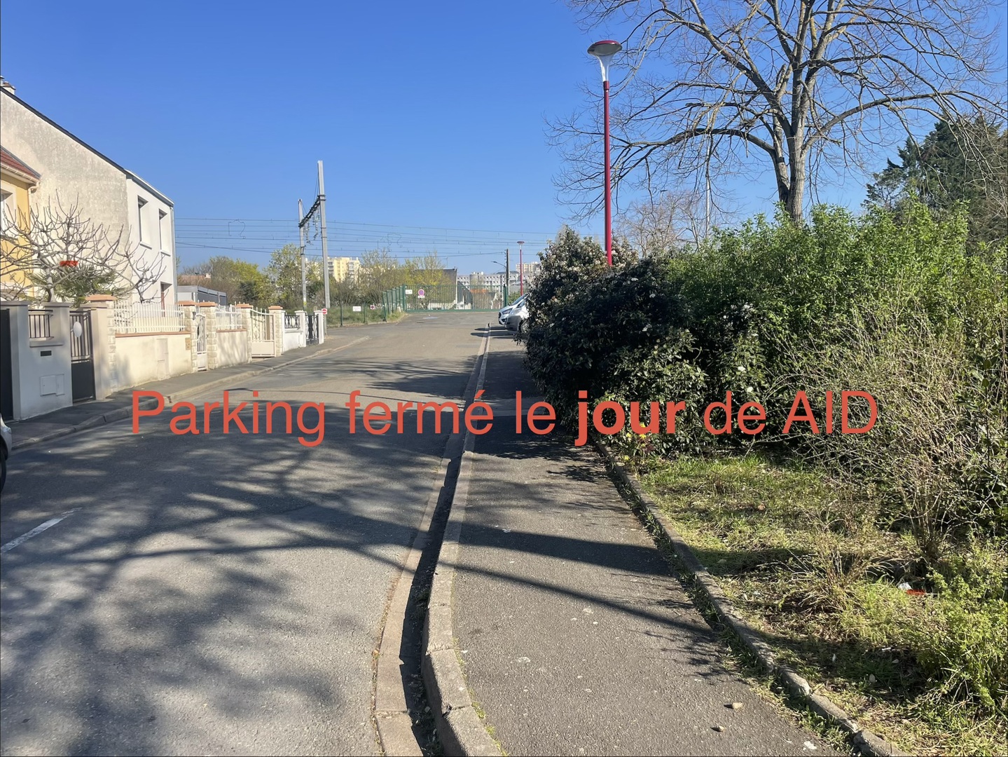 Parking fermé le jour de AID