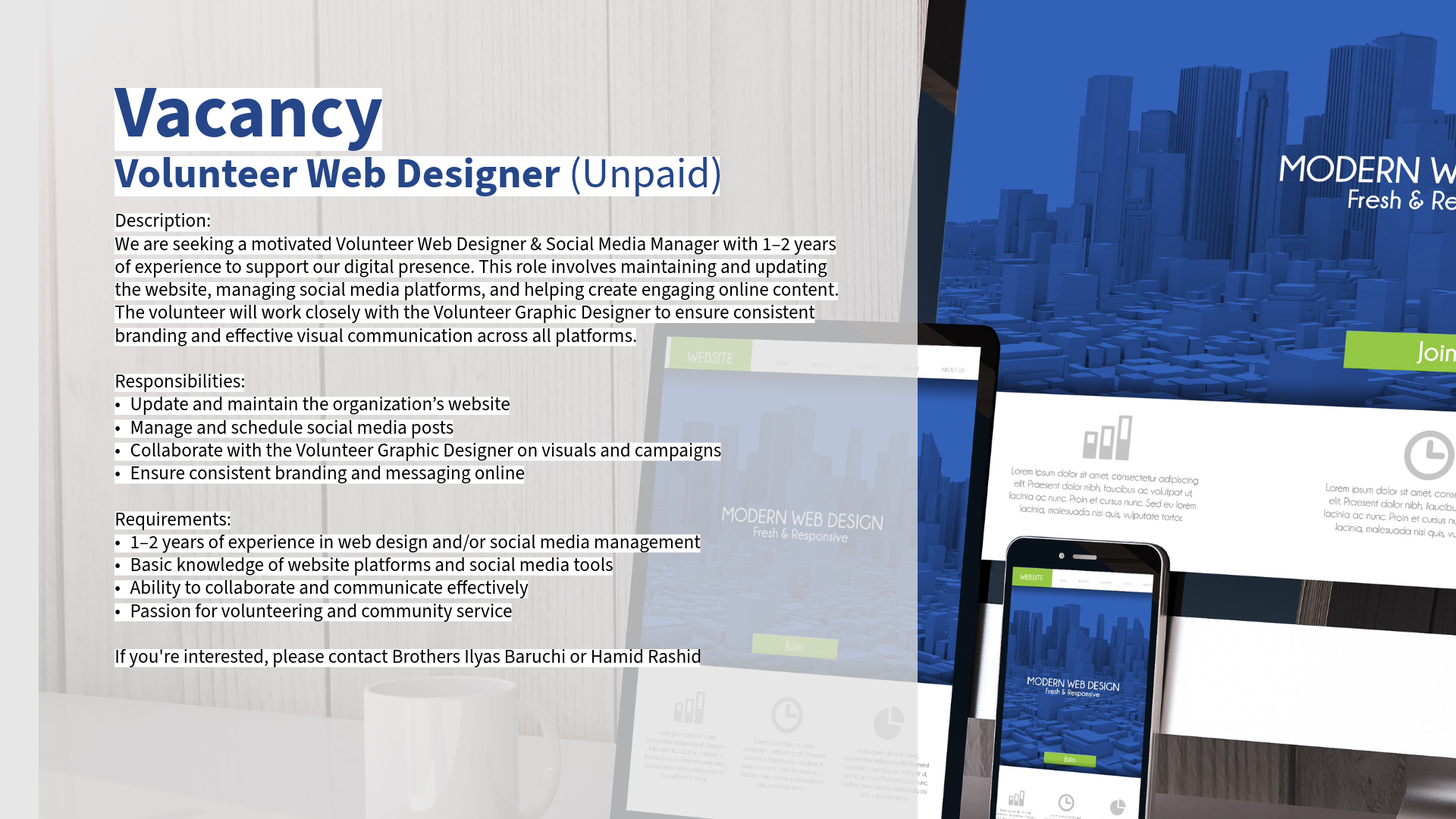 Web Designer Vacancy