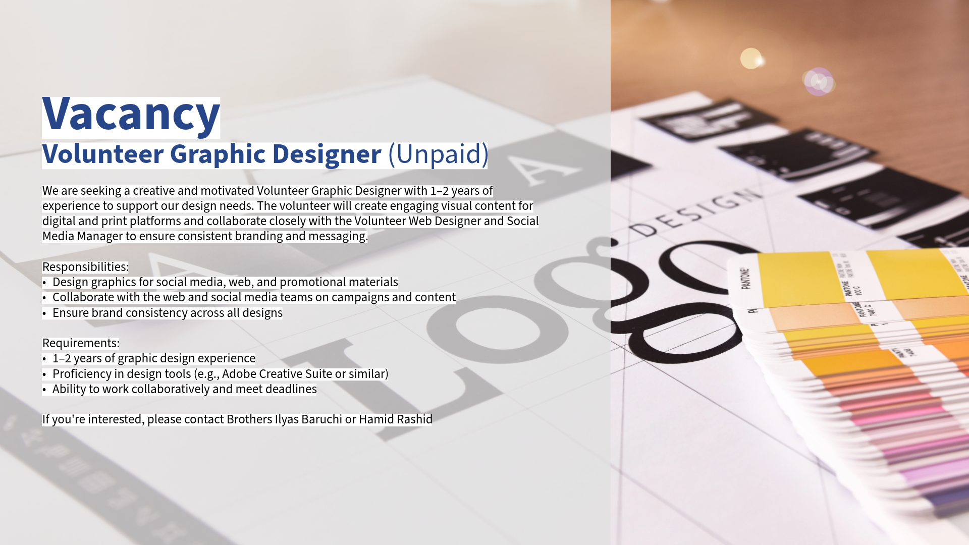 Graphic Designer Vacancy