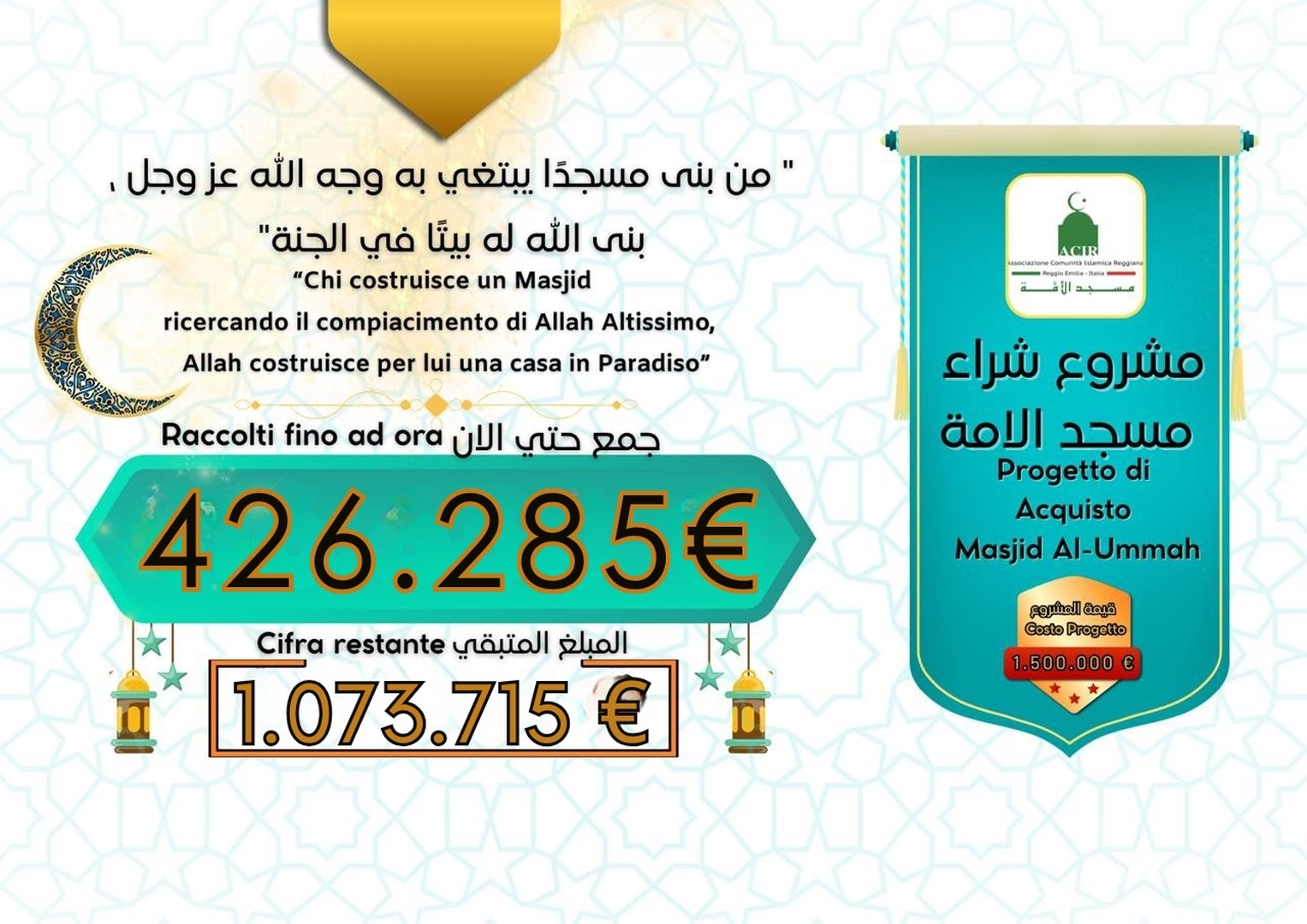 مشروع شراء مسجد الأمة بريجو إميليا