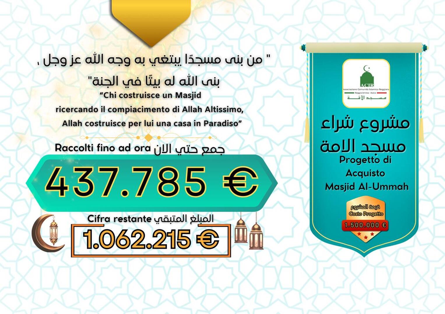 مشروع شراء مسجد الأمة بريجو إميليا