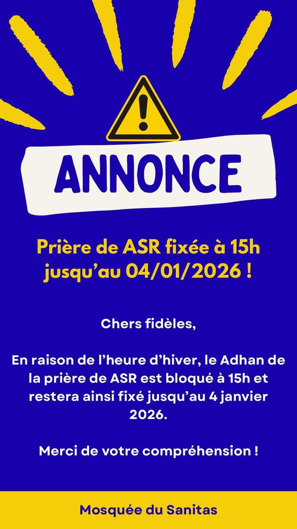 Fixation de la prière Asr