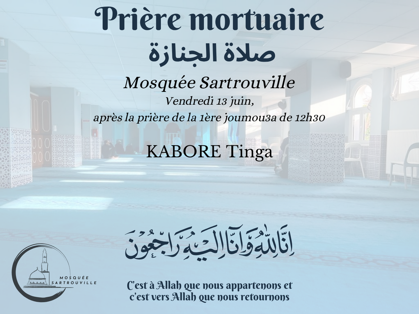 Salat Janaza Vendredi 13/06 joumou3a n°1