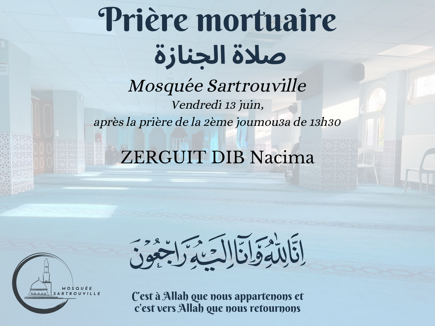 Salat Janaza Vendredi 13/06 joumou3a n°2