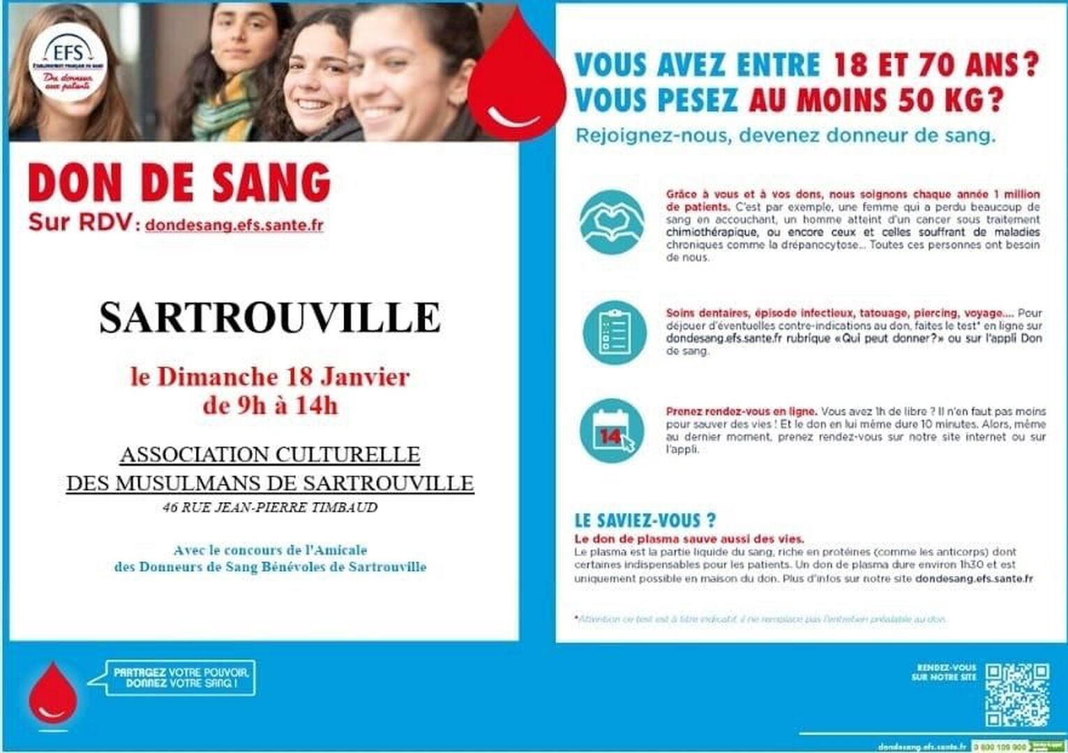 Don de Sang le 18 Janvier