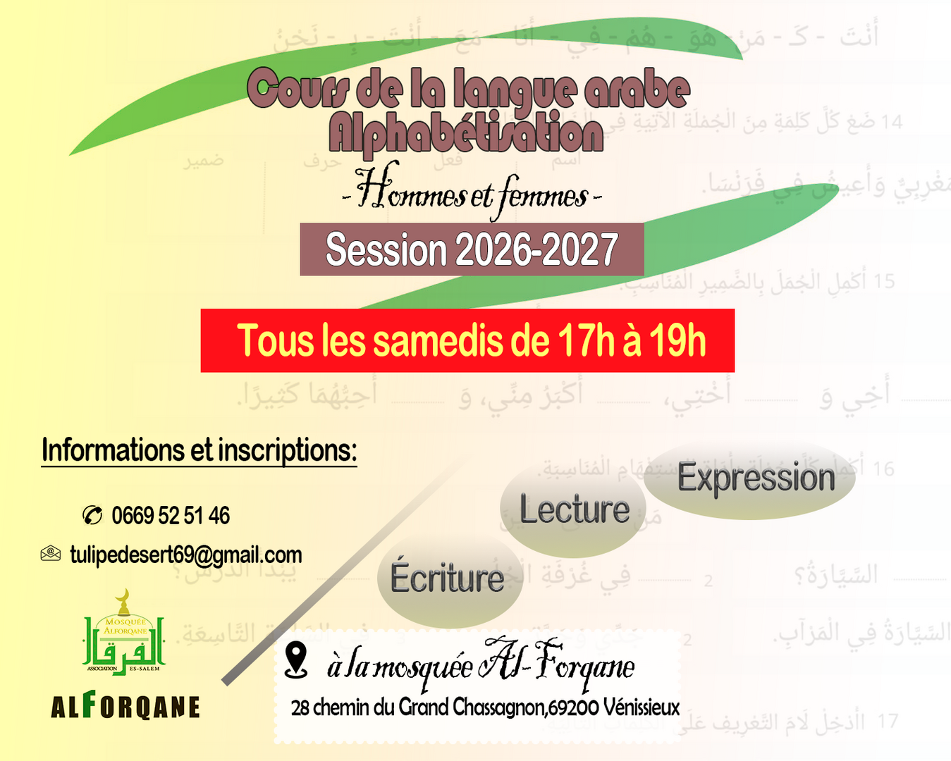 Cours de langue arabe Adultes