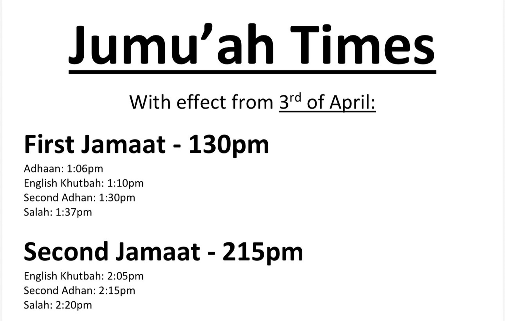 JUMU’AH TIMES