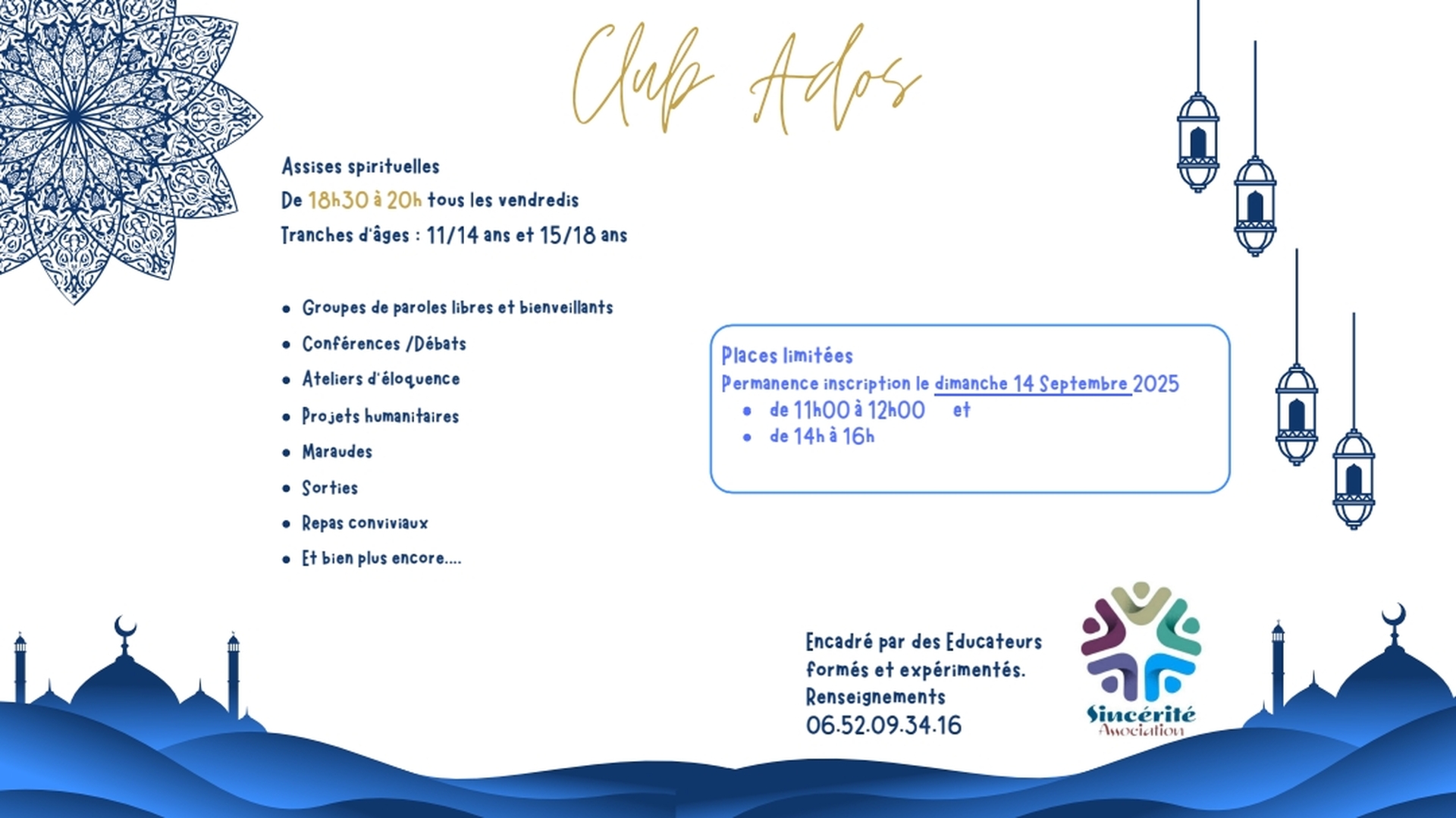 Inscription club ados