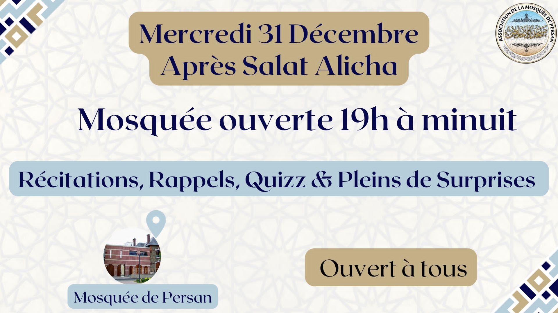 Veillée nocturne 31 décembre