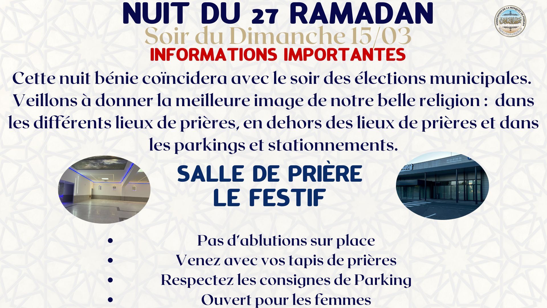 ⚠️ NUIT DU 27 - SALLE LE FESTIF⚠️
