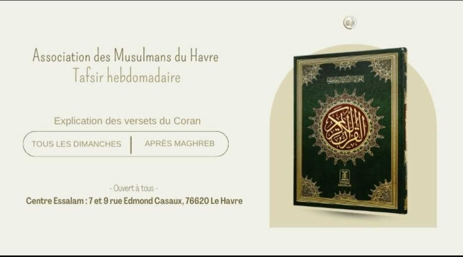Explication du Coran Dimanche au CE