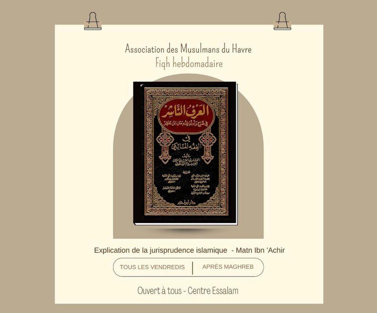 Assise de Fiqh chaque vendredi