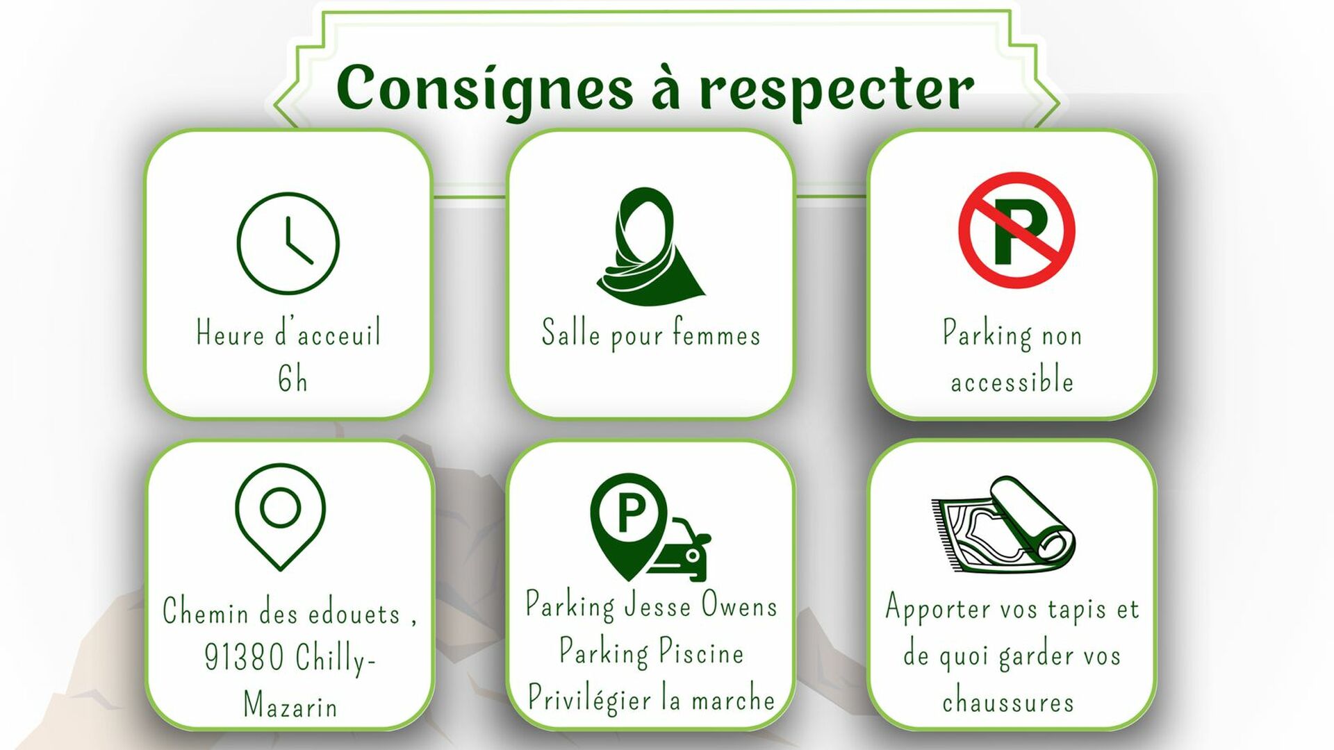 Consigne à  respecter