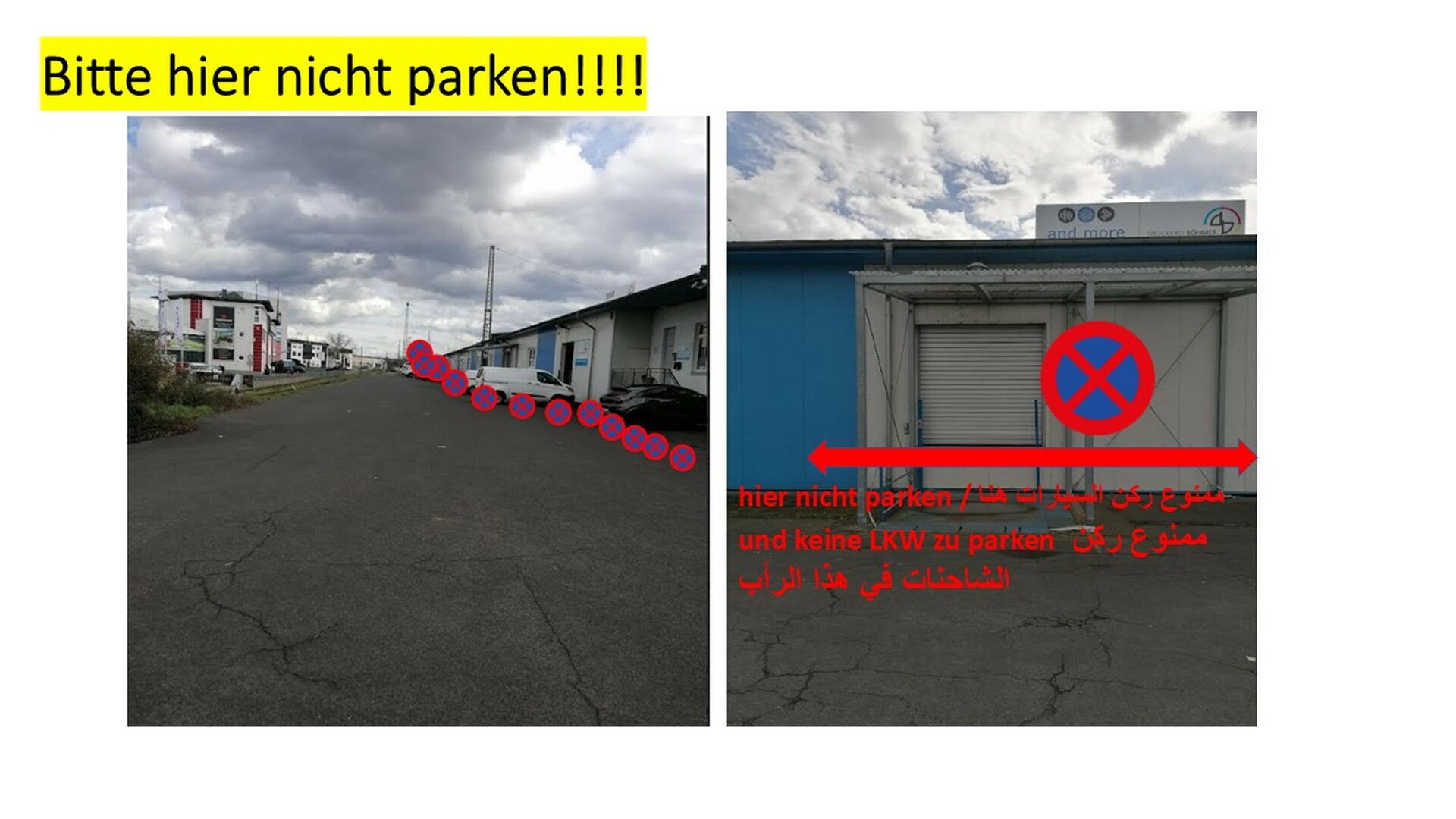 Nicht parken bei Druckerei Böhm