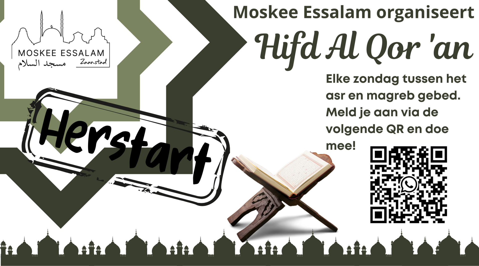 Elke zondag Hifd AlQor'an: asr en magreb