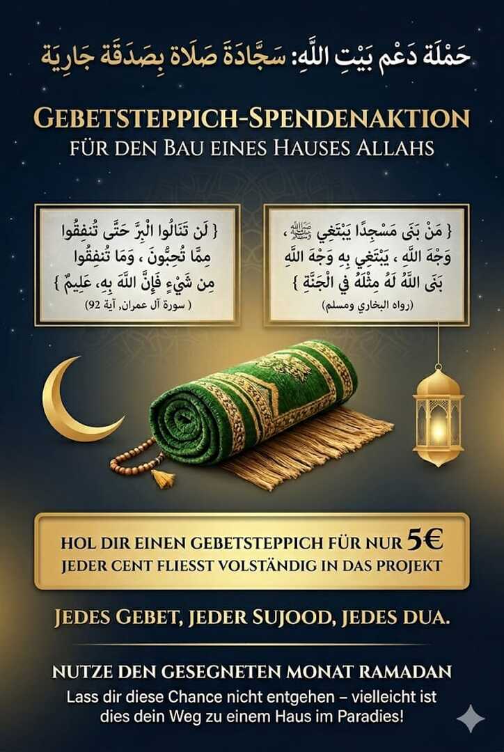 Gebetsteppich- Spendenaktion