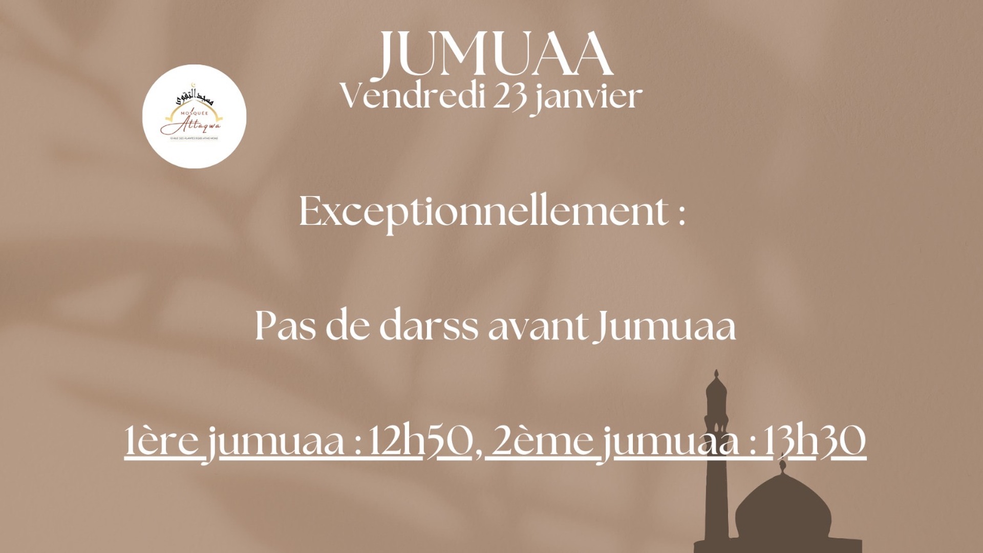 Prière de joumouaa 23/01/26