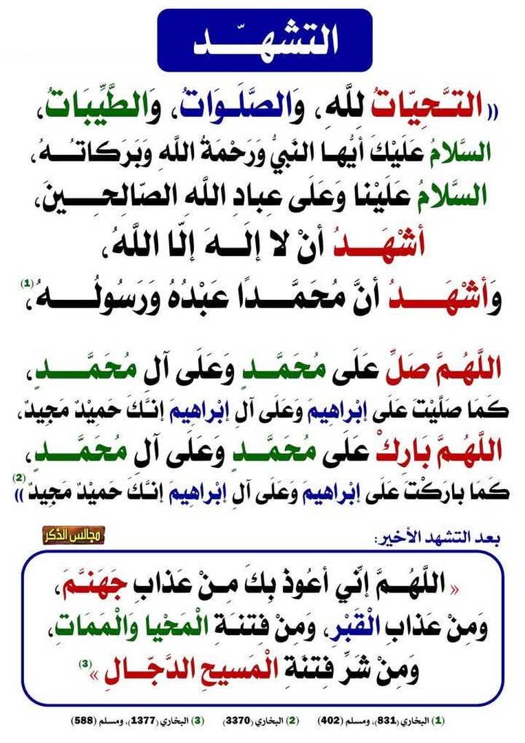 التشهد عند المالكية