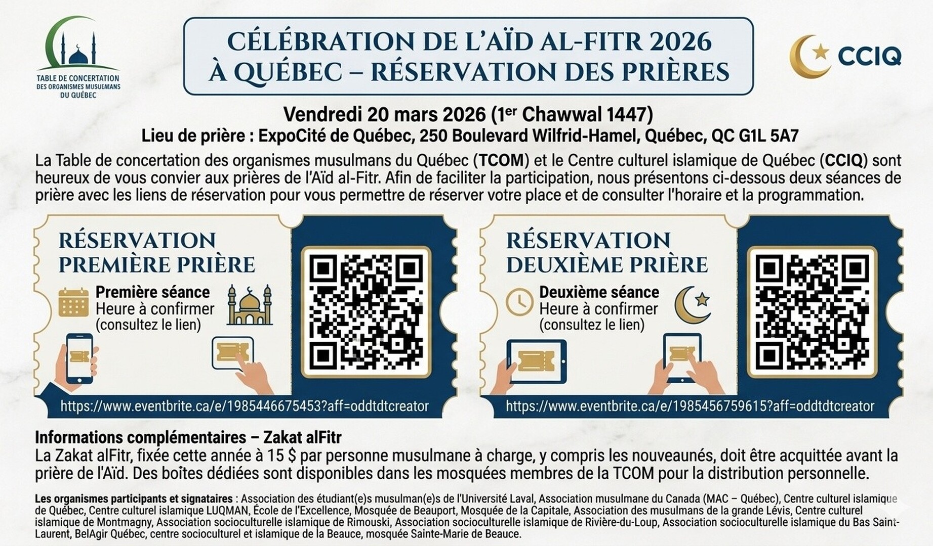 Reservez votre place