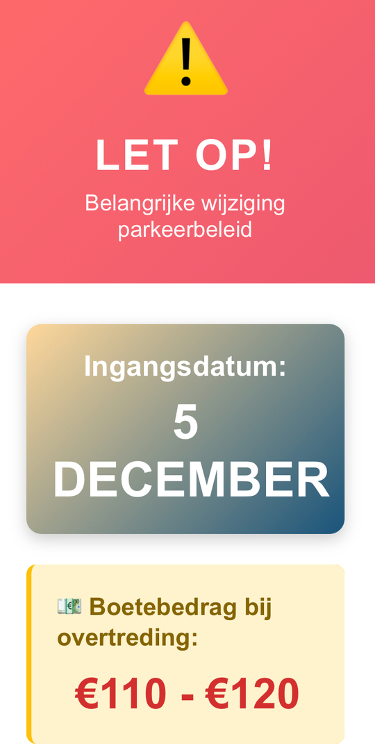 Waarschuwing parkeren