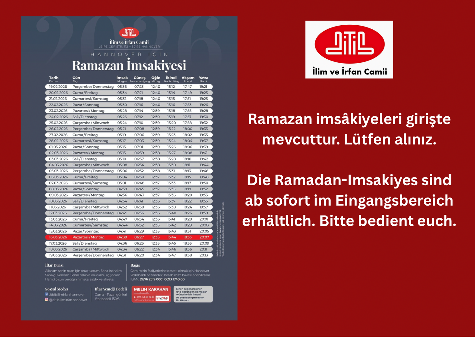 Ramadan Imsakiye