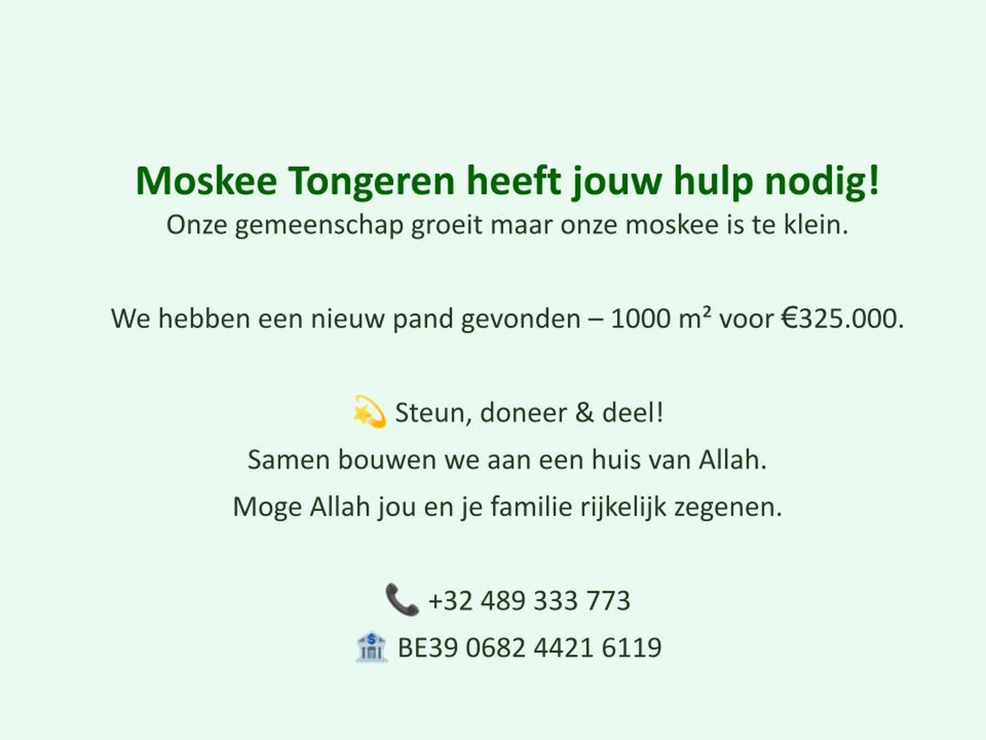 Samen Bouwen we aan een moskee