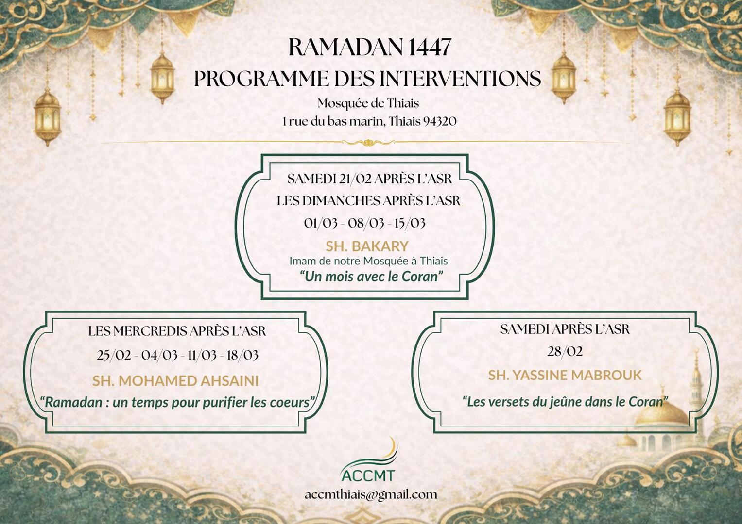 Conférences week-end