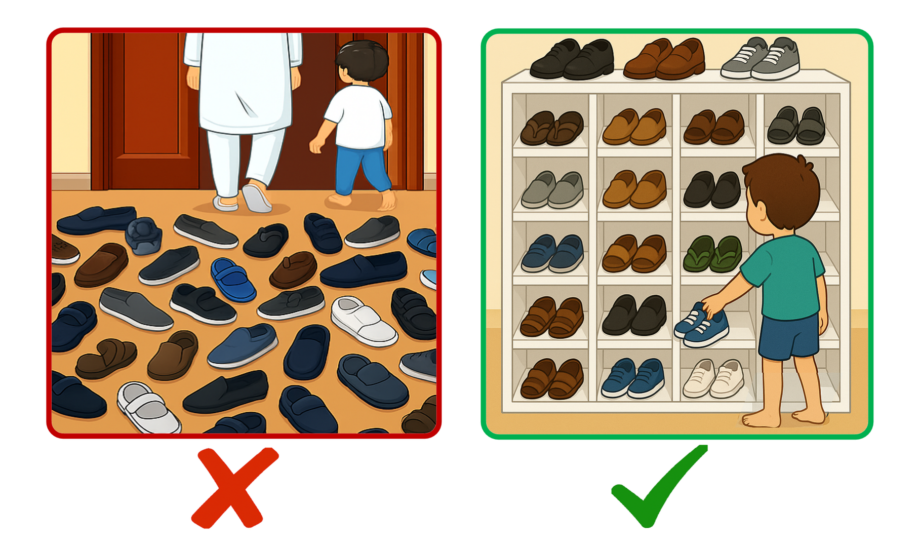shoes arrangement pls