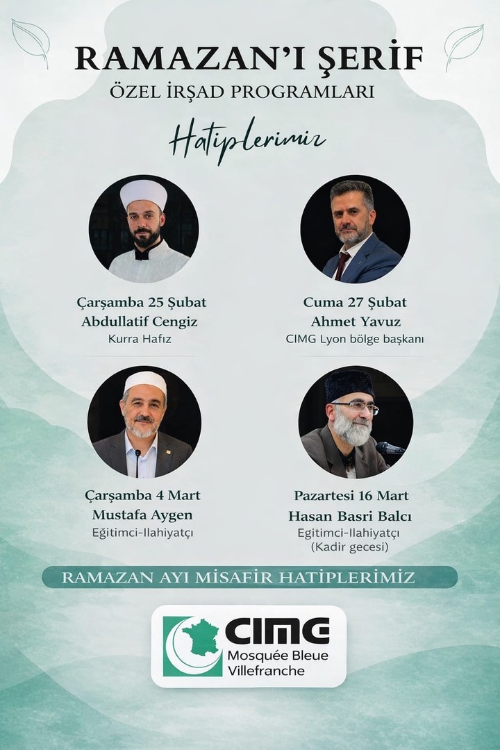 Ramazan ayı misafir Hatiplerimiz